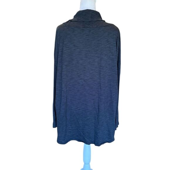 Garnet Hill Organic Pima Cotton Tunic Long Sleeve Cowl Neck Size Medium Gray - Picture 2 of 6